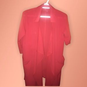 Burnt orange chiffon cardigan